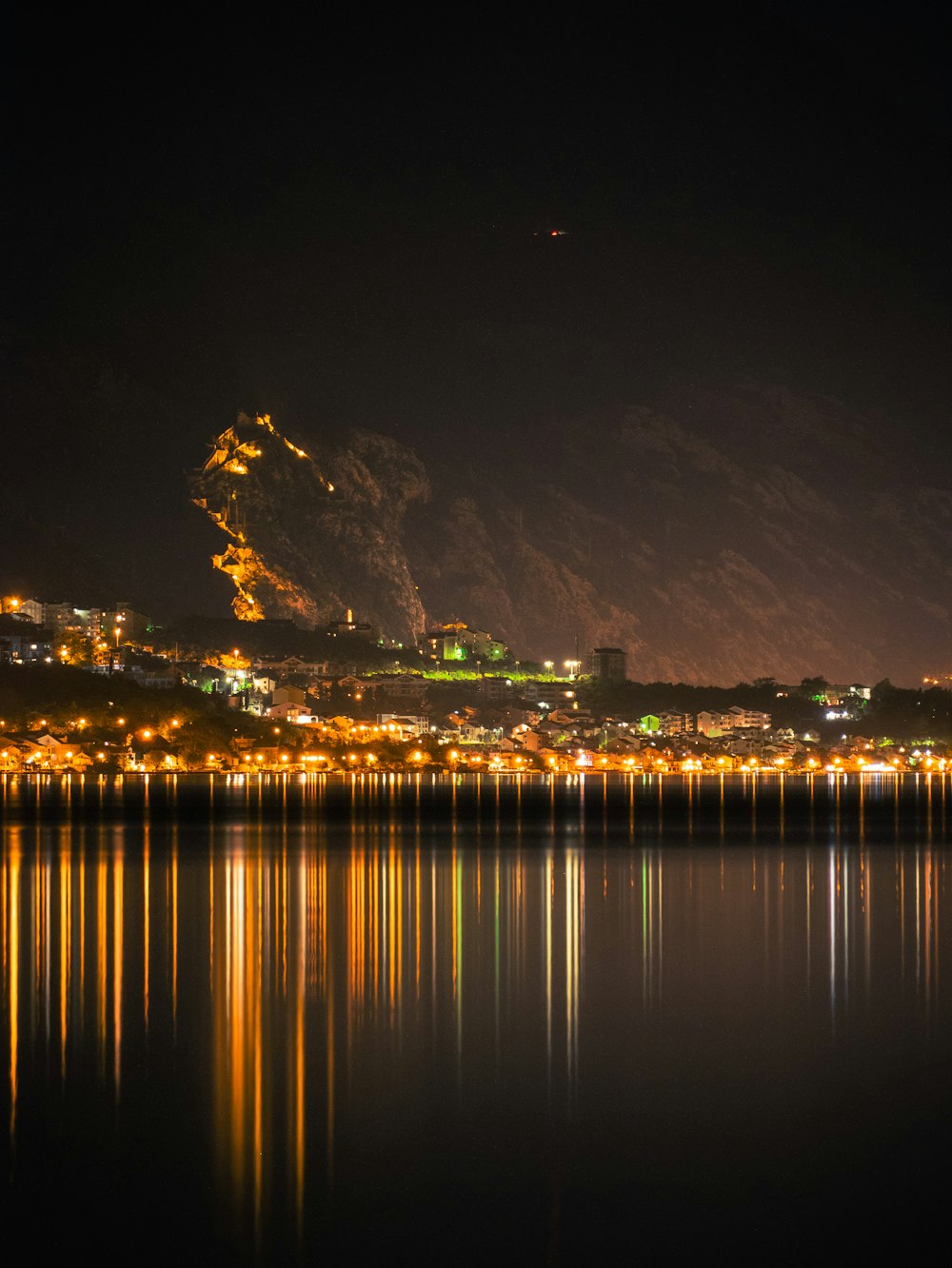 cityscape at night time