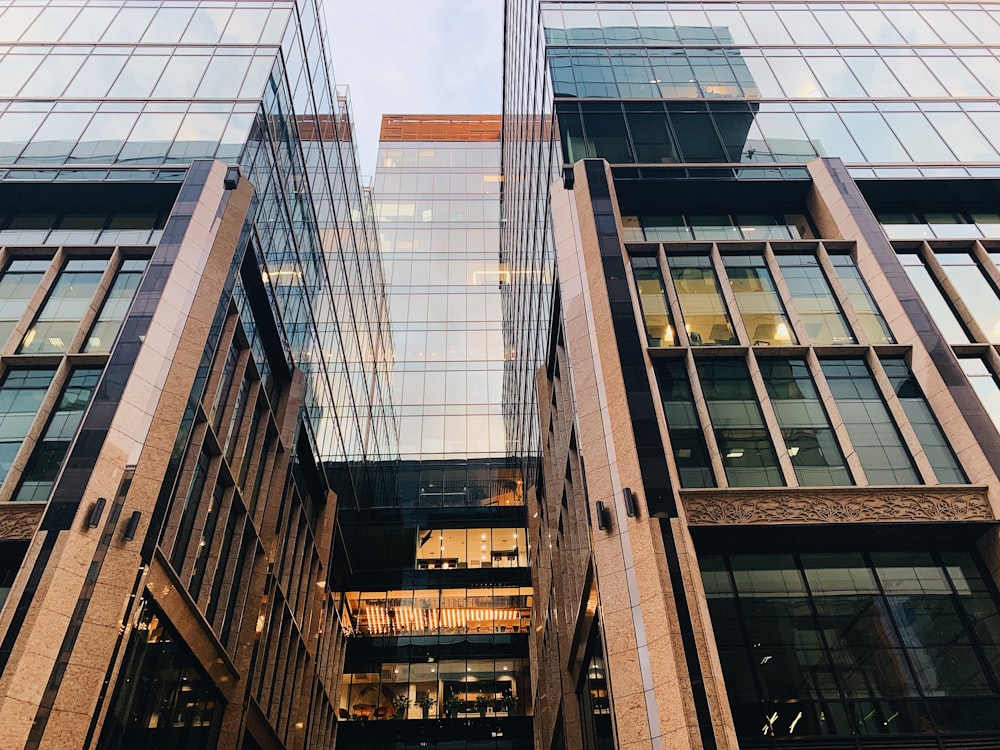 clear glass high-rise building