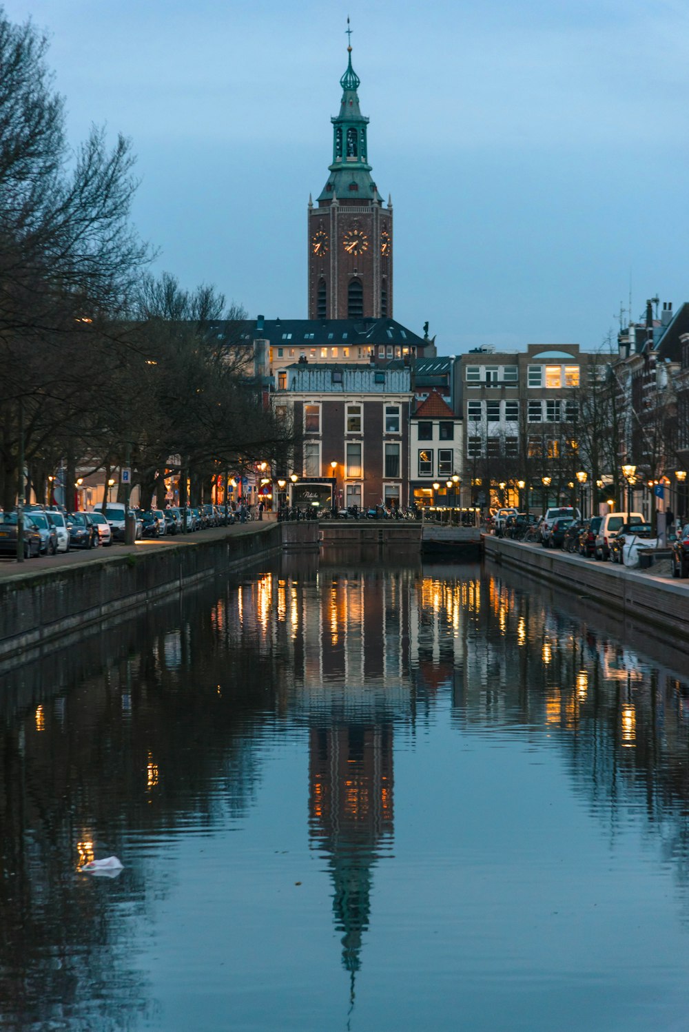 body of water near buildings