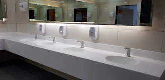 Clean welfare facility featuring spotless surfaces and tidy fixtures.