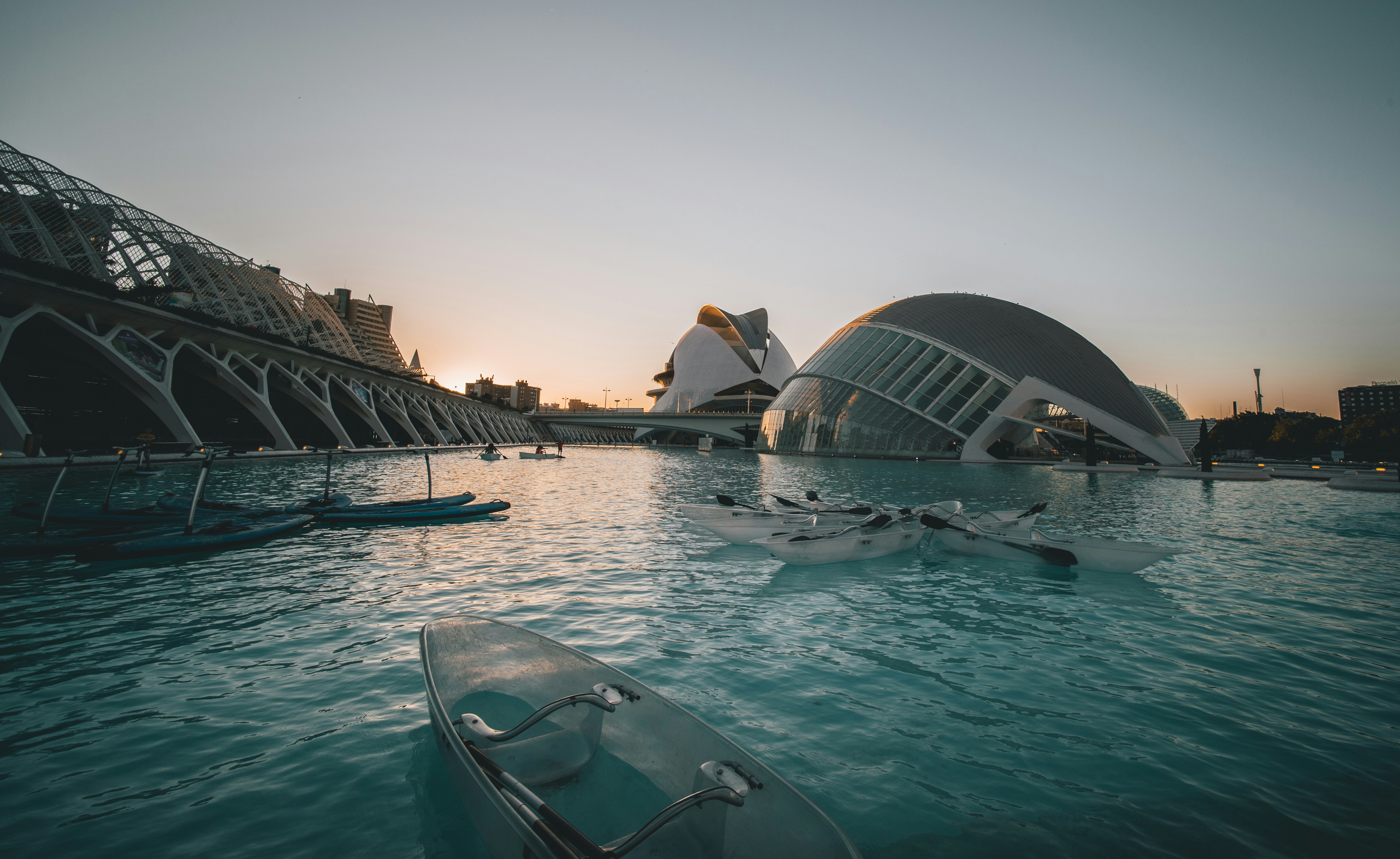 body of water under white sky