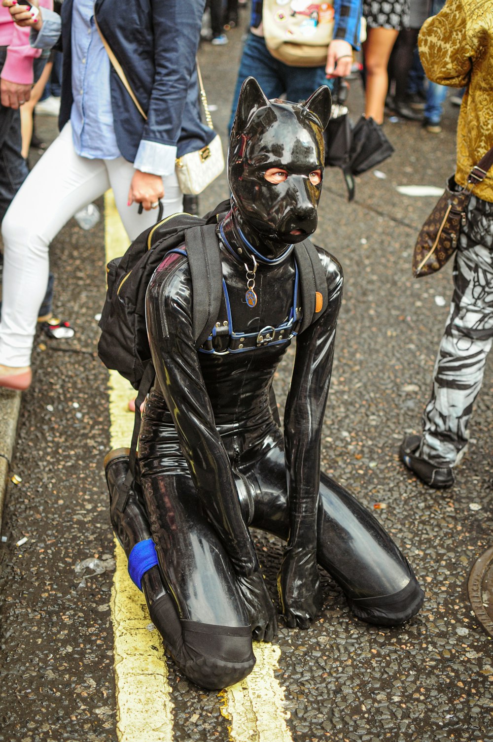 latex covered man