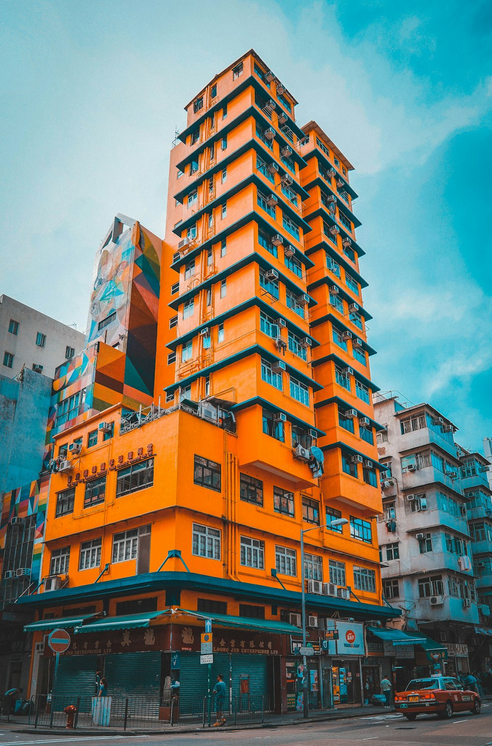 yellow high-rise building