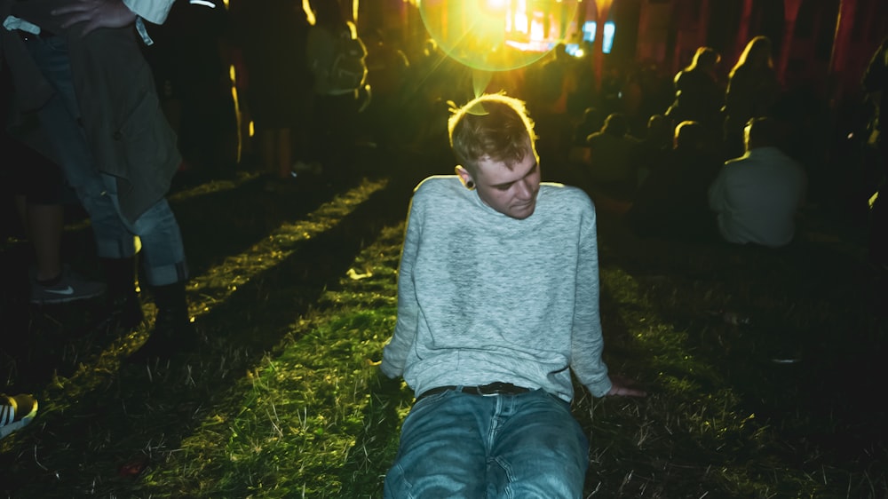 man in gray sweater