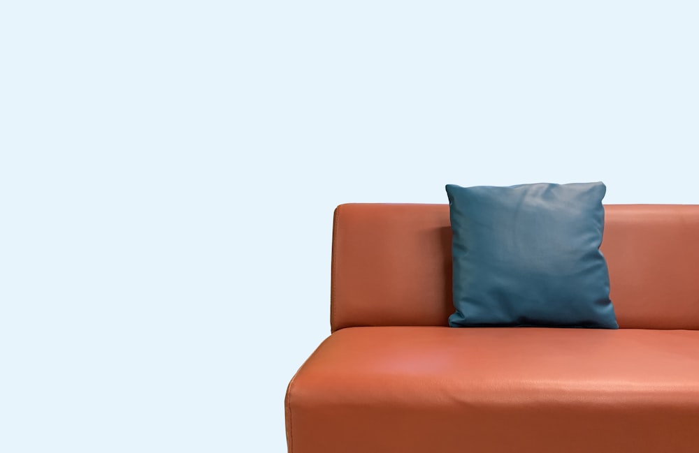 orange leather couch