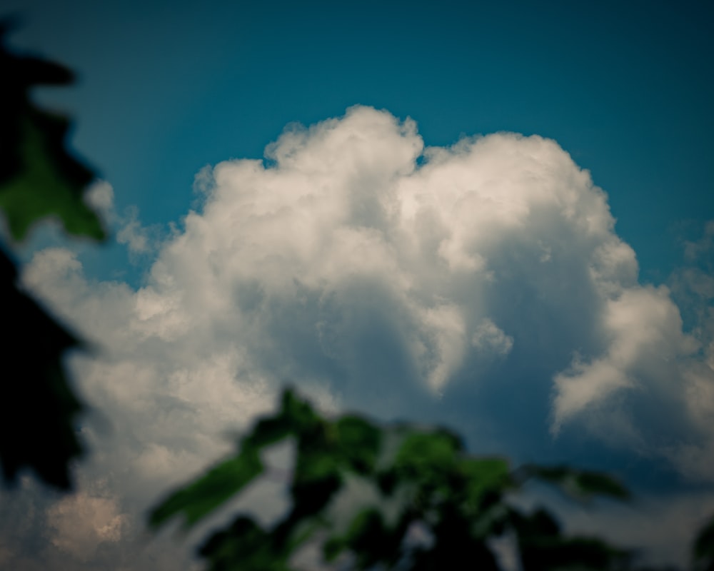 white cumulus clouds in blue sky