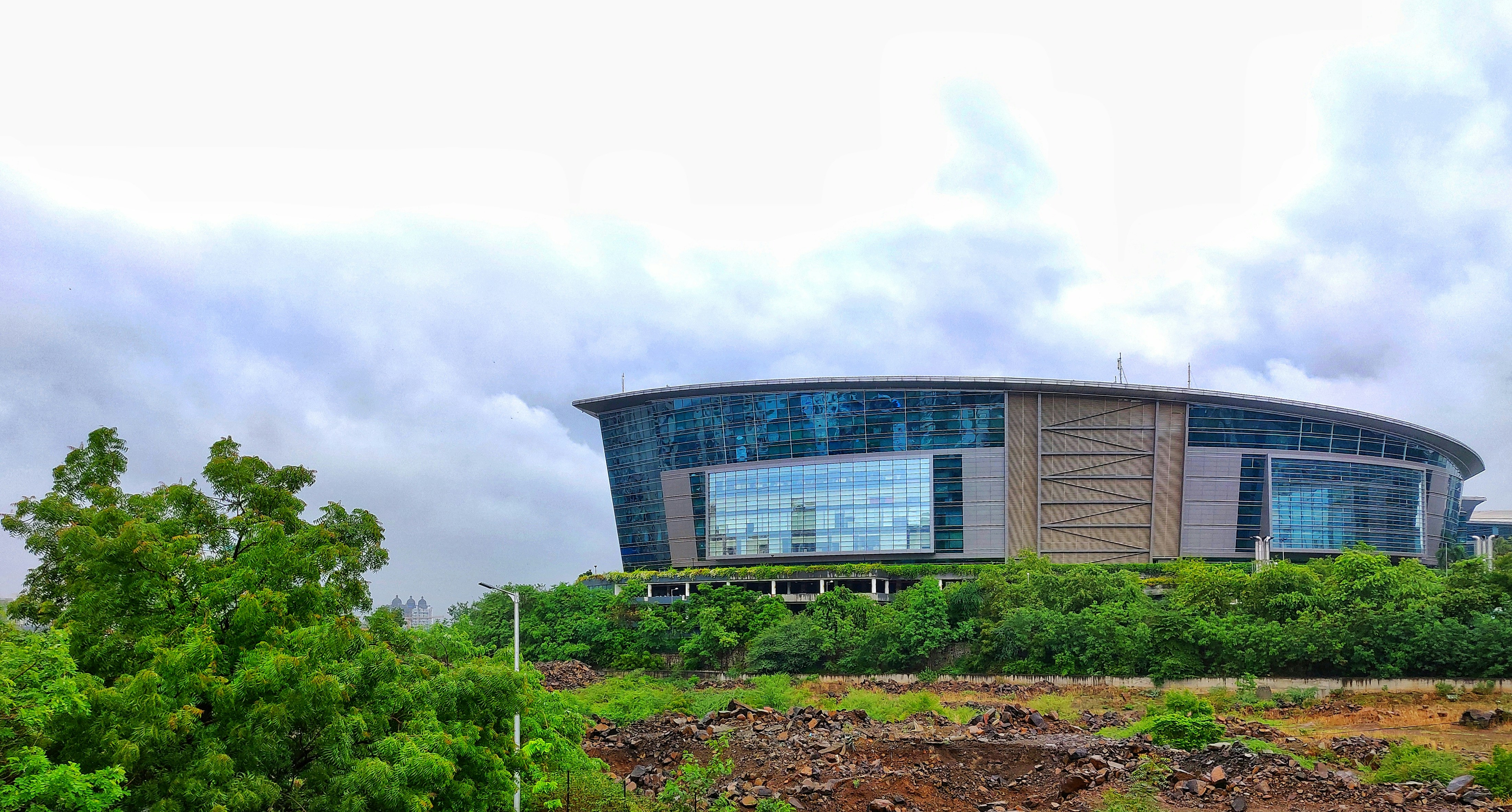 stadium near trees during day