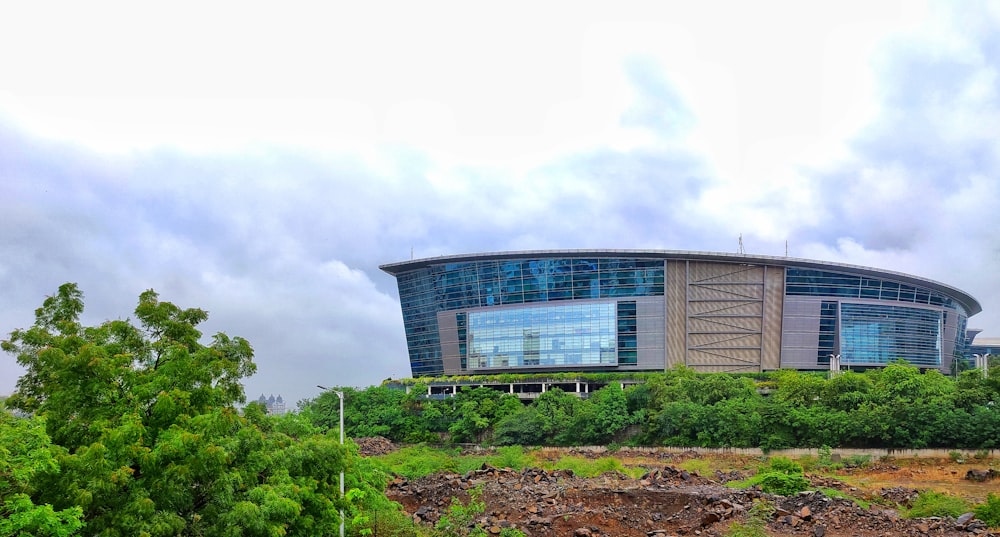 stadium near trees during day