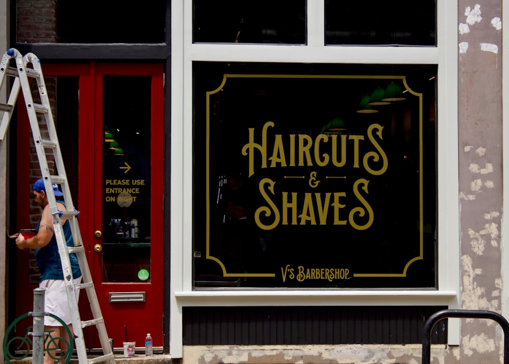 Haircuts and Shaves store facade
