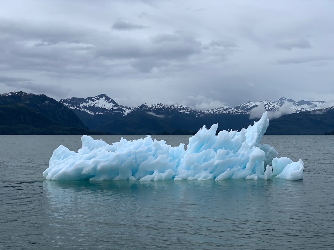 Un gran iceberg flotando en la superficie de un cuerpo de agua.