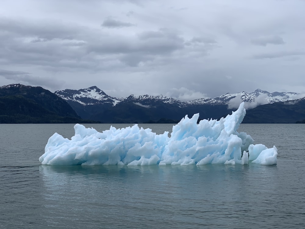 ein großer Eisberg, der auf einem Gewässer schwimmt