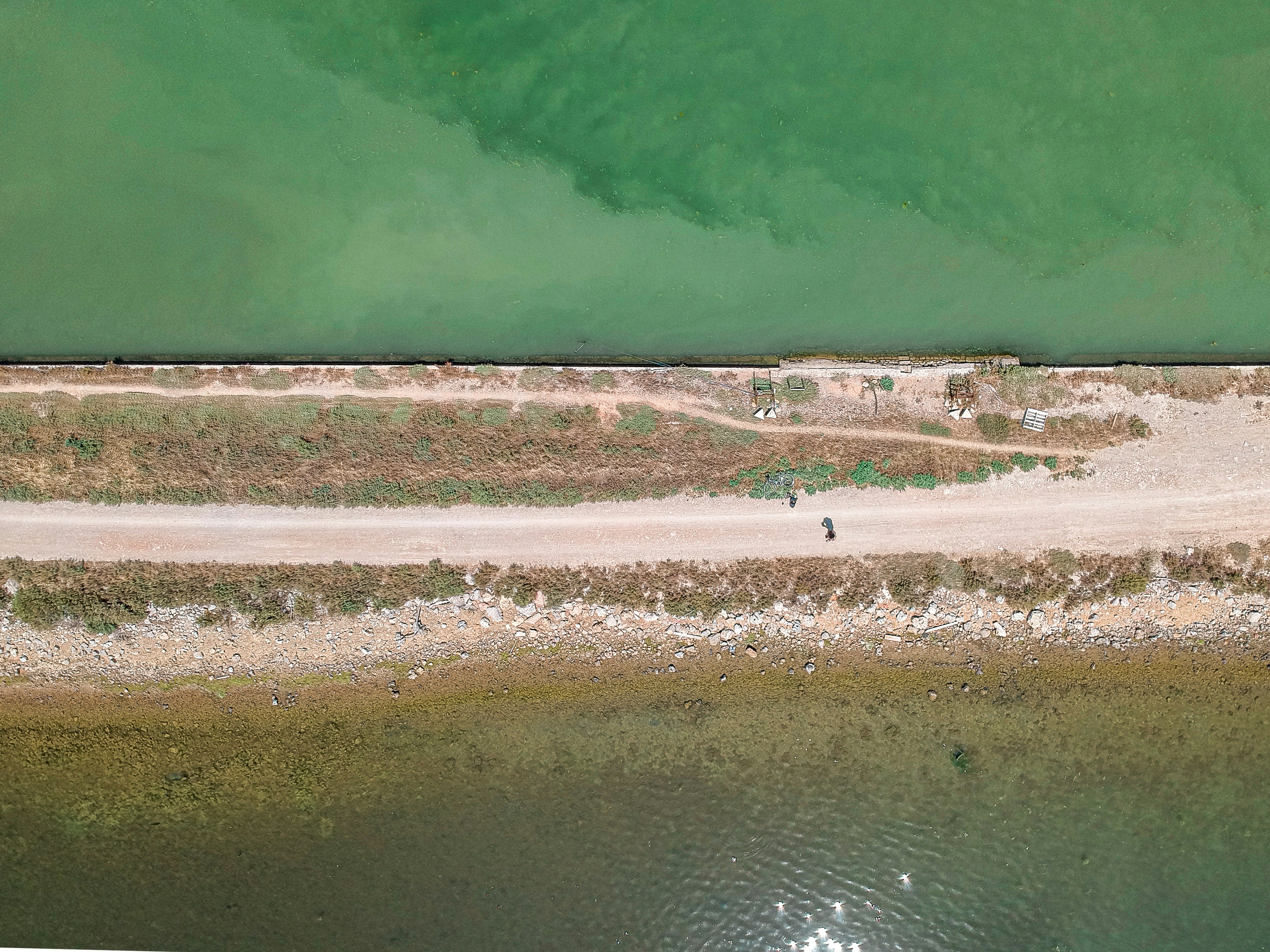 bird's-eye photography of body of water