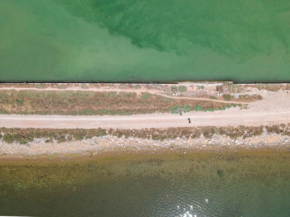 bird's-eye photography of body of water