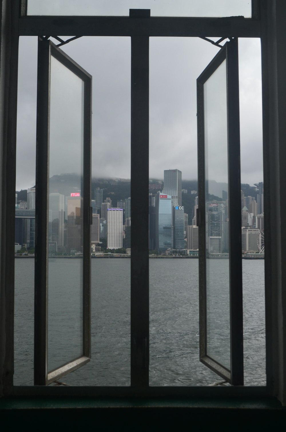 a view of a city from a window