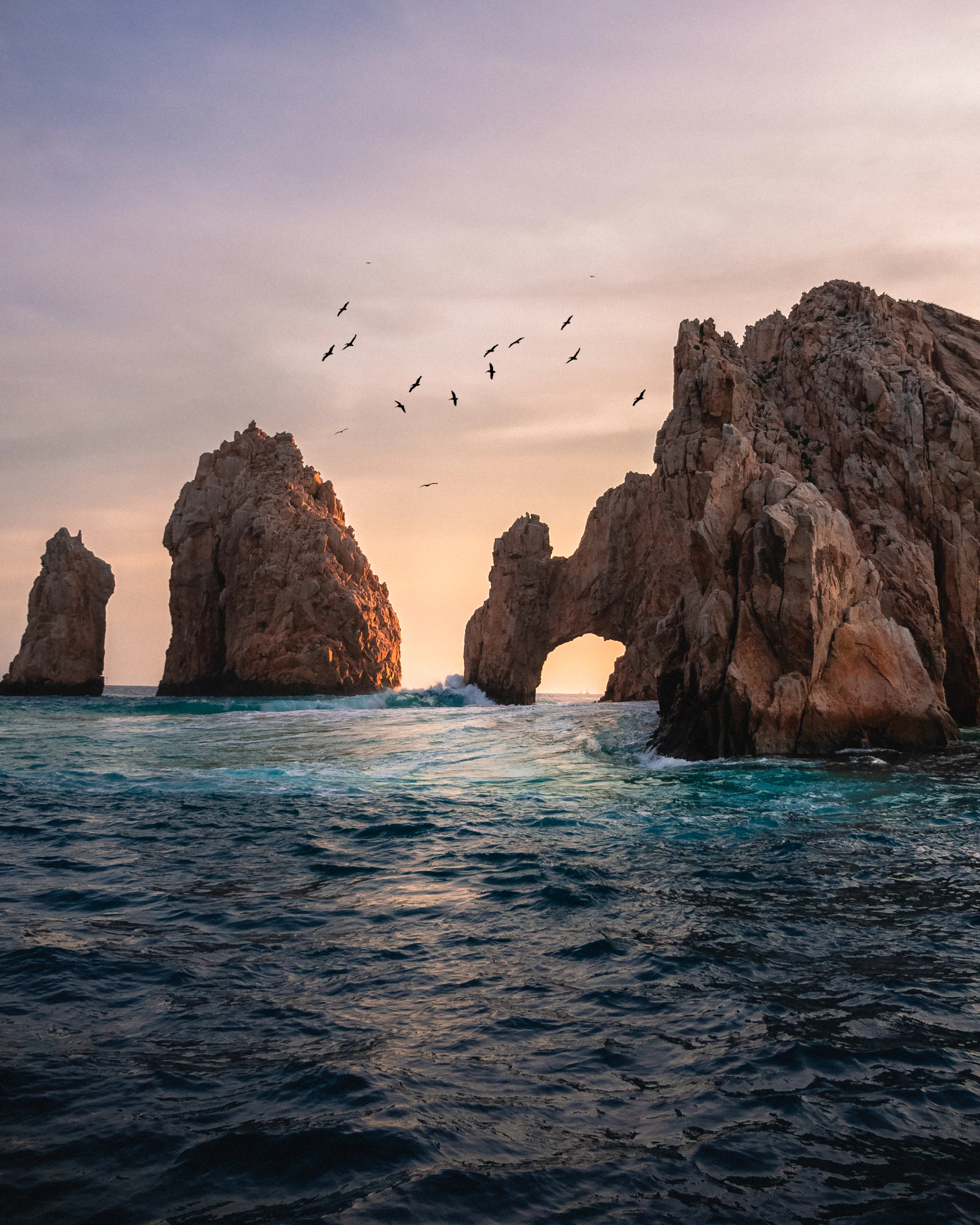 El Arco rising from the sea at Land's End, Cabo San Lucas, Mexico