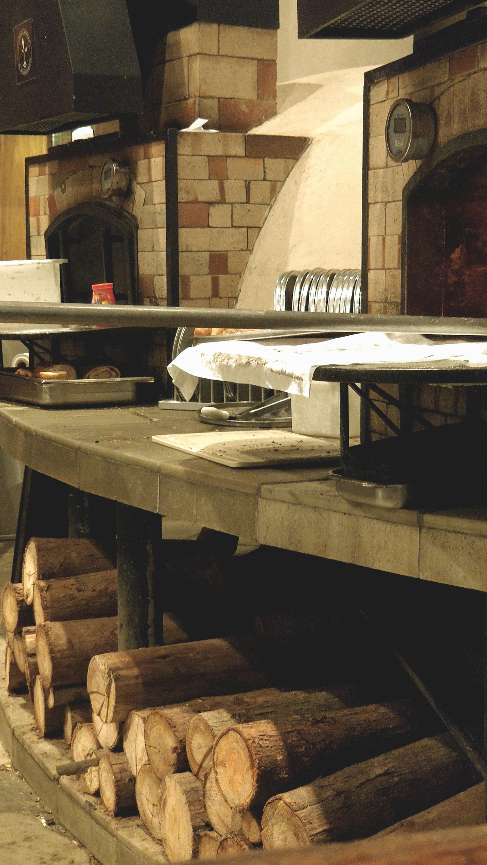 fire woods place under the wood fired ovens