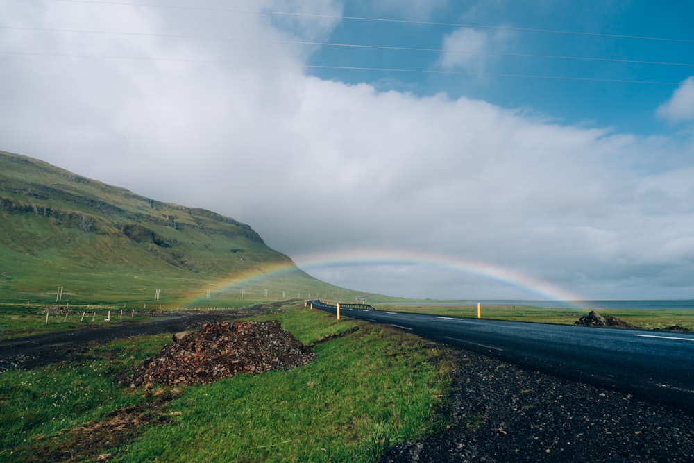 rainbow near road