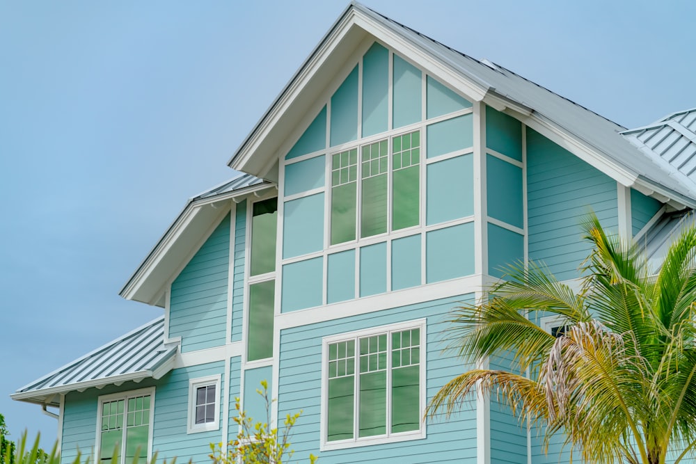 blue wooden house