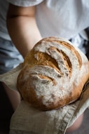 baked bread in closeup photography