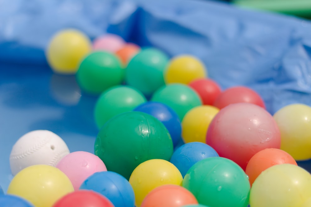 pile of assorted-color ball lot