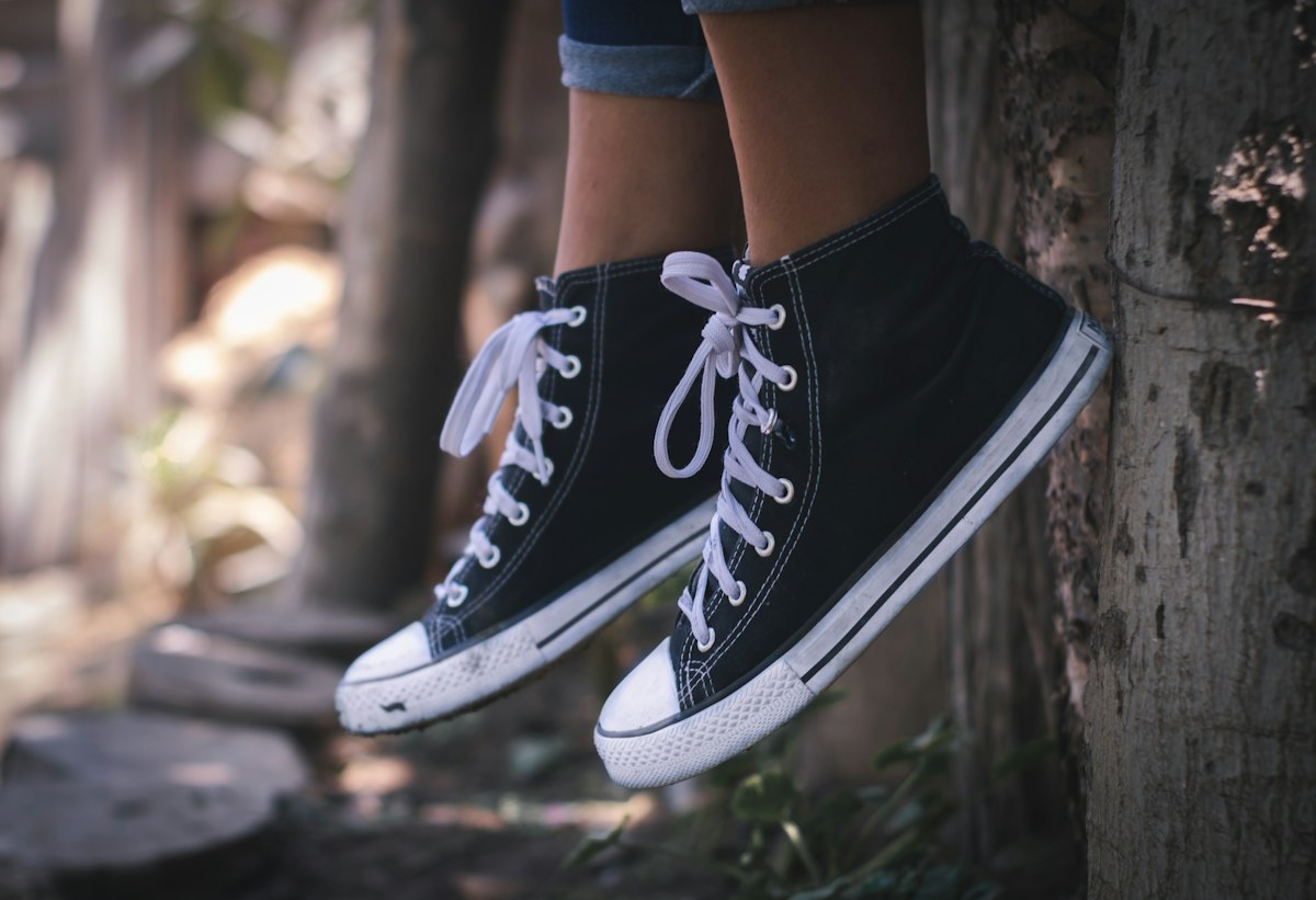 High-Top Sneakers — Obsidian