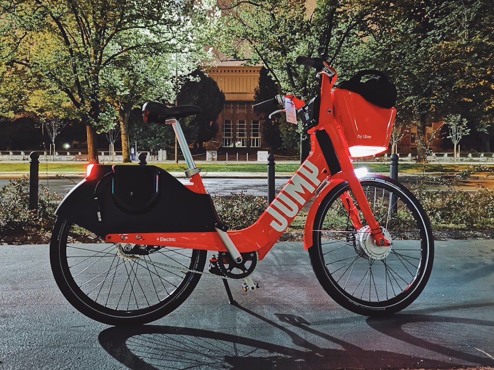 red and black bicycle