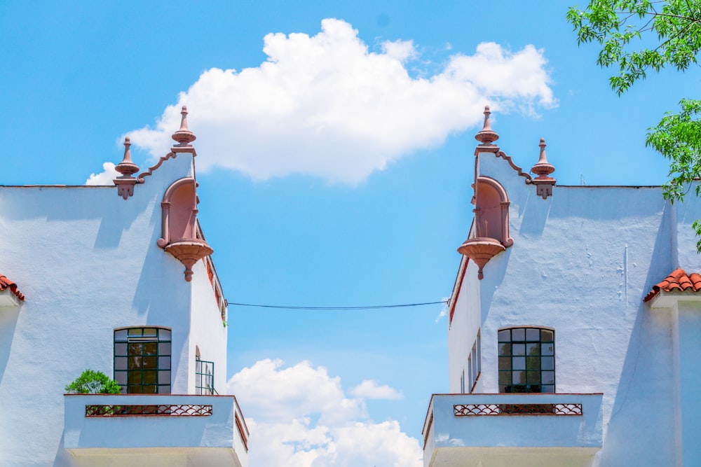 two white buildings during day