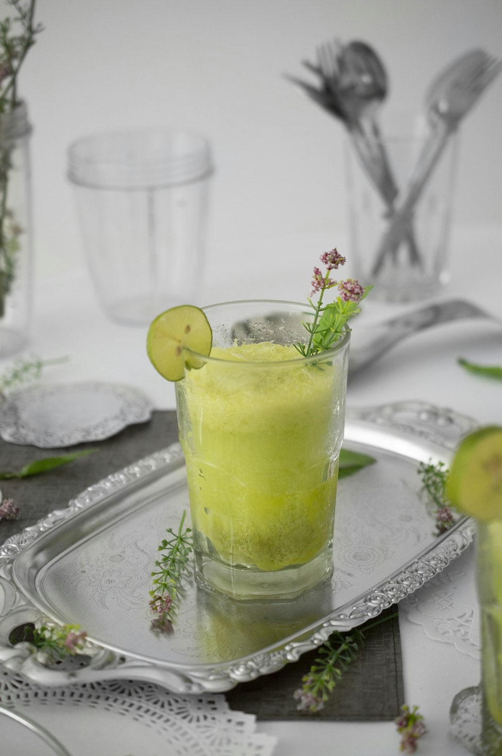 lemon juice on glass cup