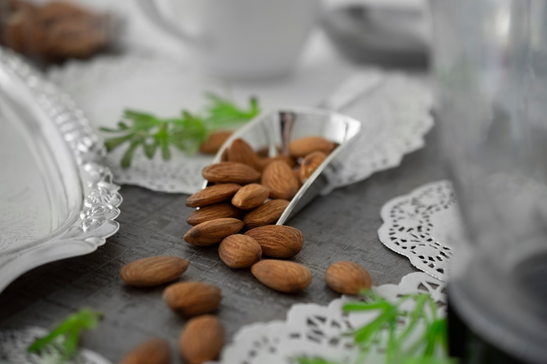 almonds on table