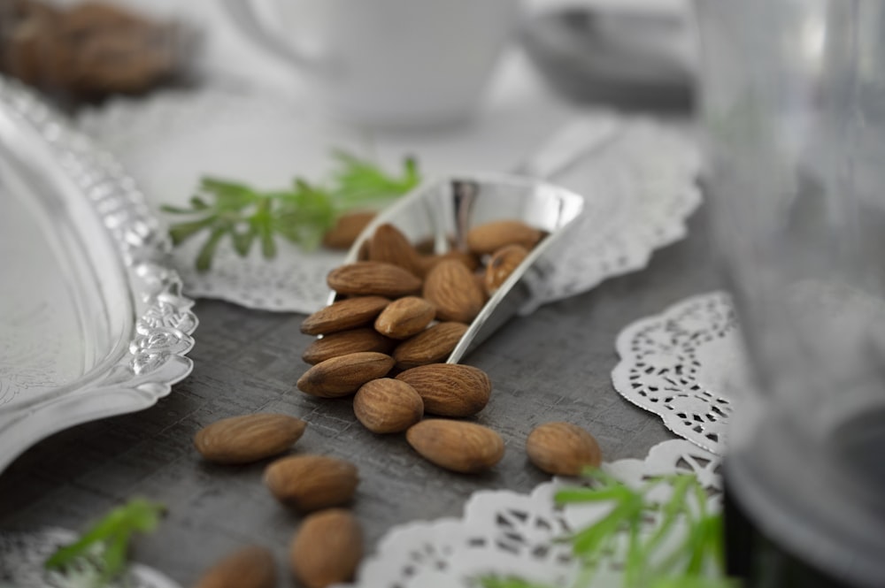 almonds on table