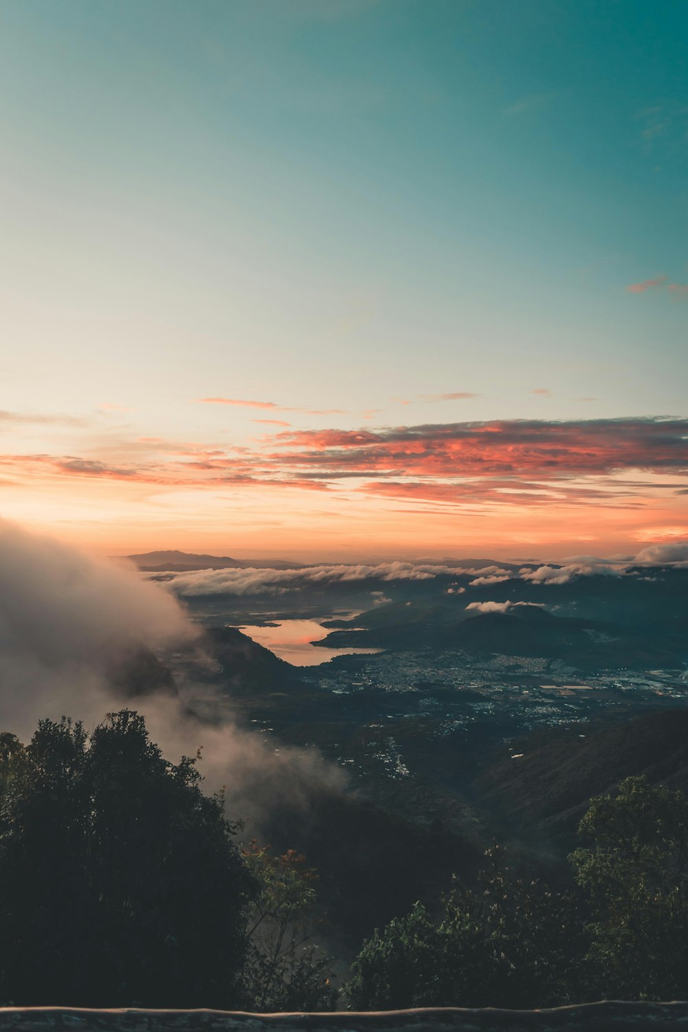 aerial view of land during golden hour