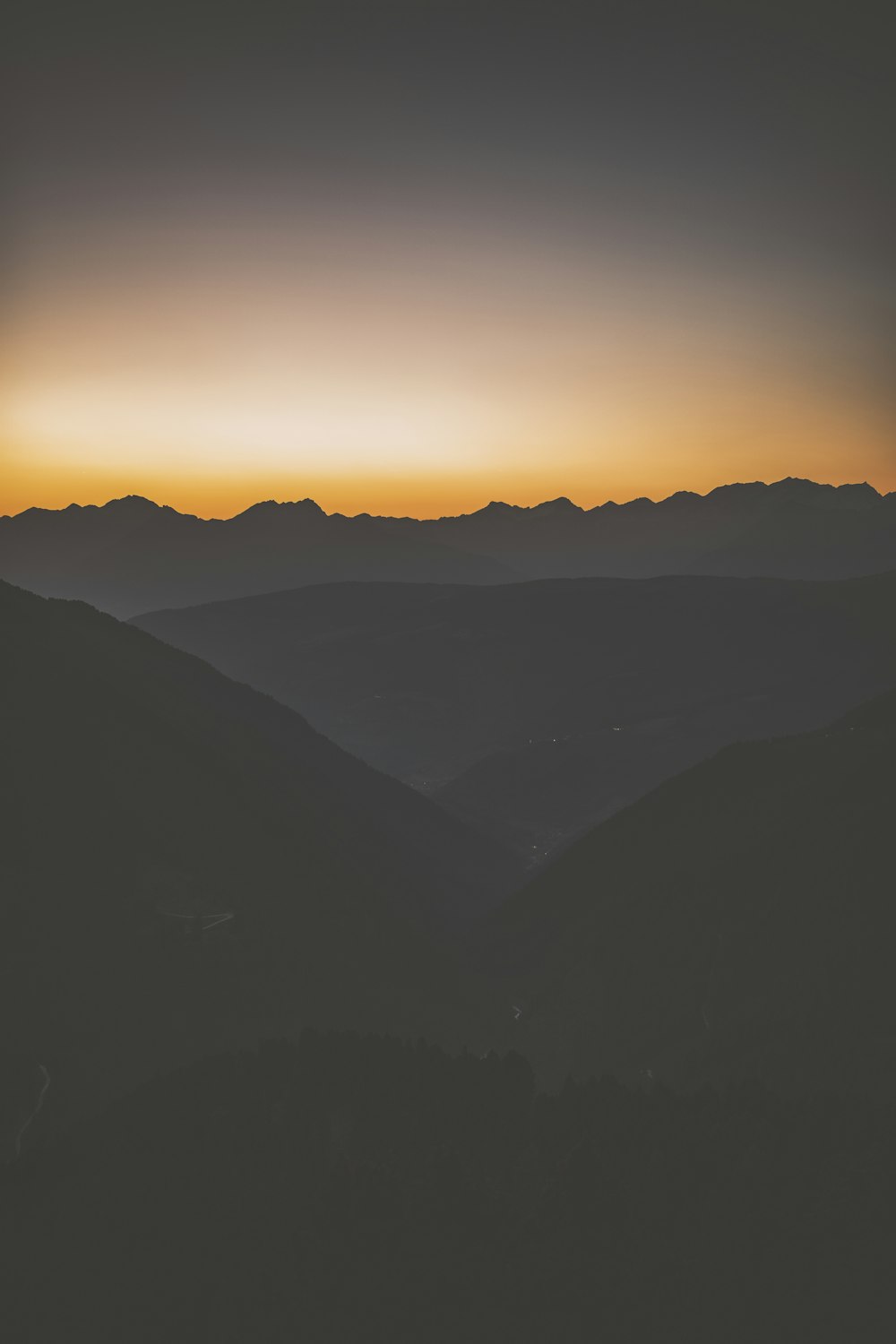 silhouette of mountains