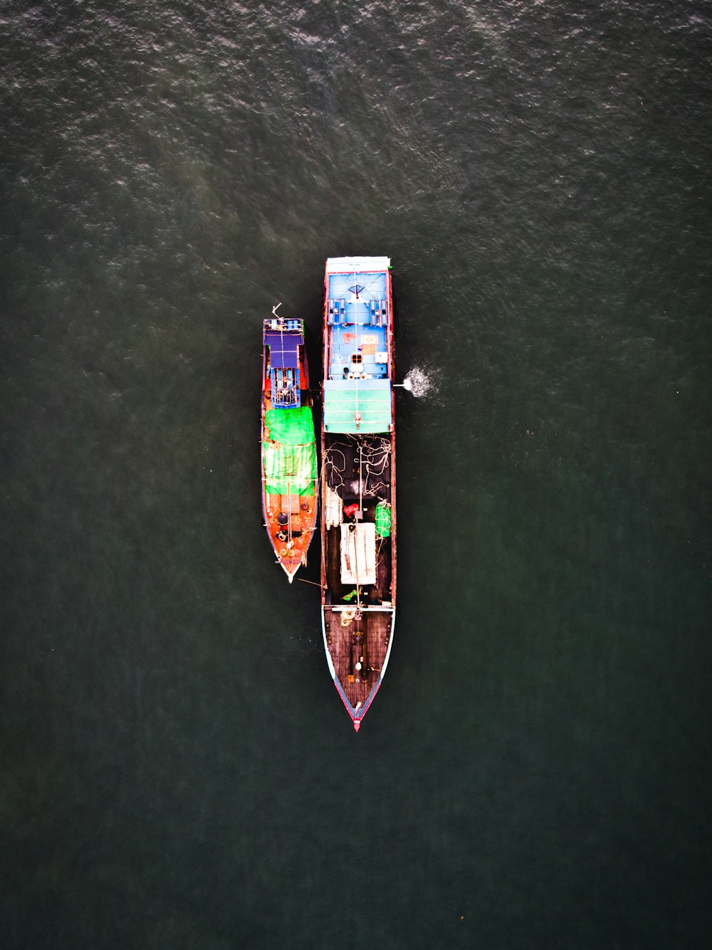 two boats on ocean