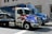 blue and white truck close-up photography