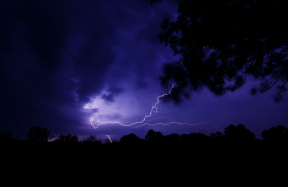 lighting in sky during nighttime