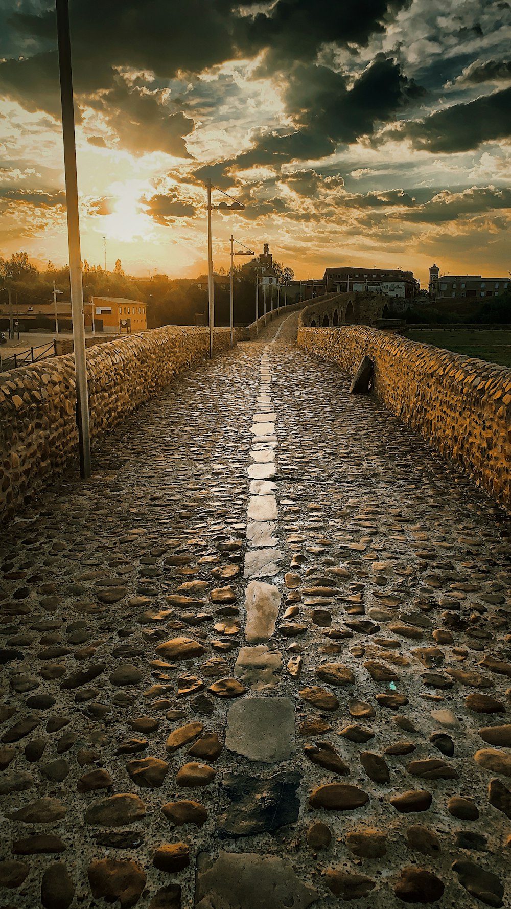 lamp post near road