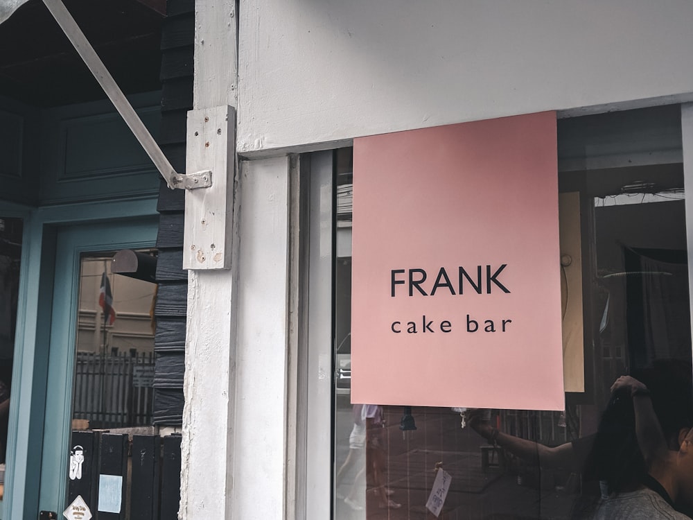 Sinalização de bar de bolo Frank