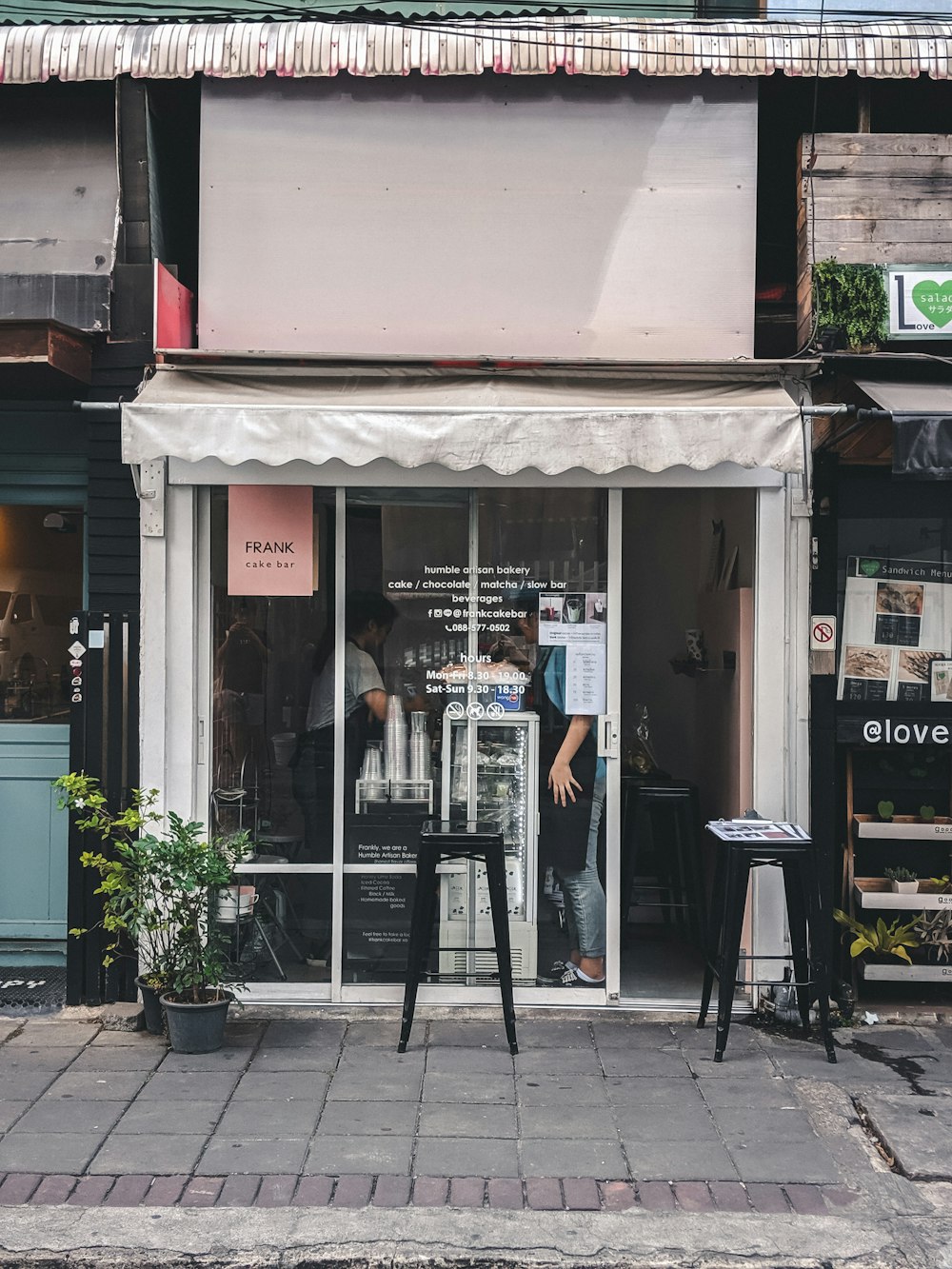 white storefront