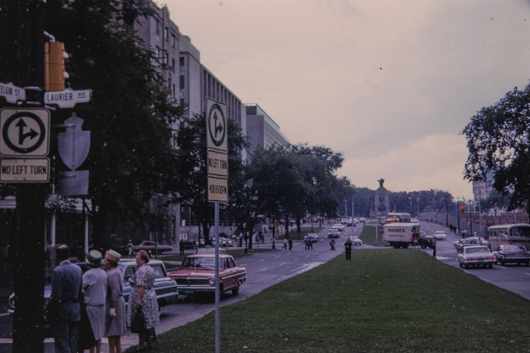 people and cars on road