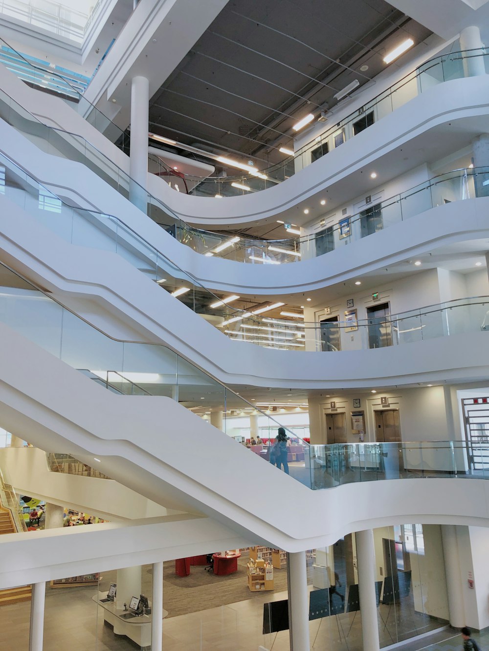 white concrete stairs in the mall