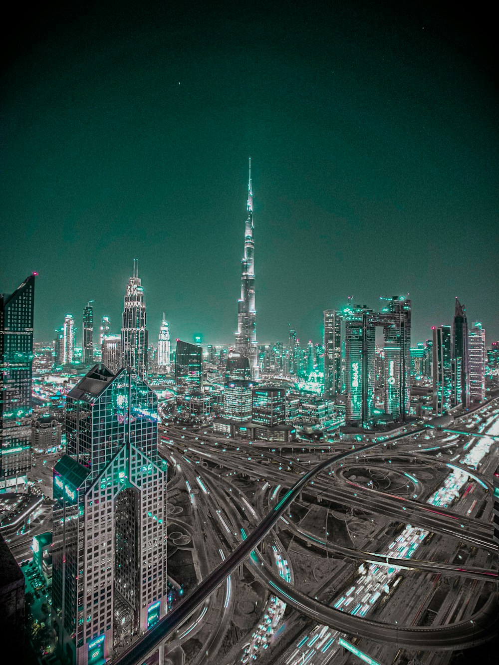Dubai City during night time