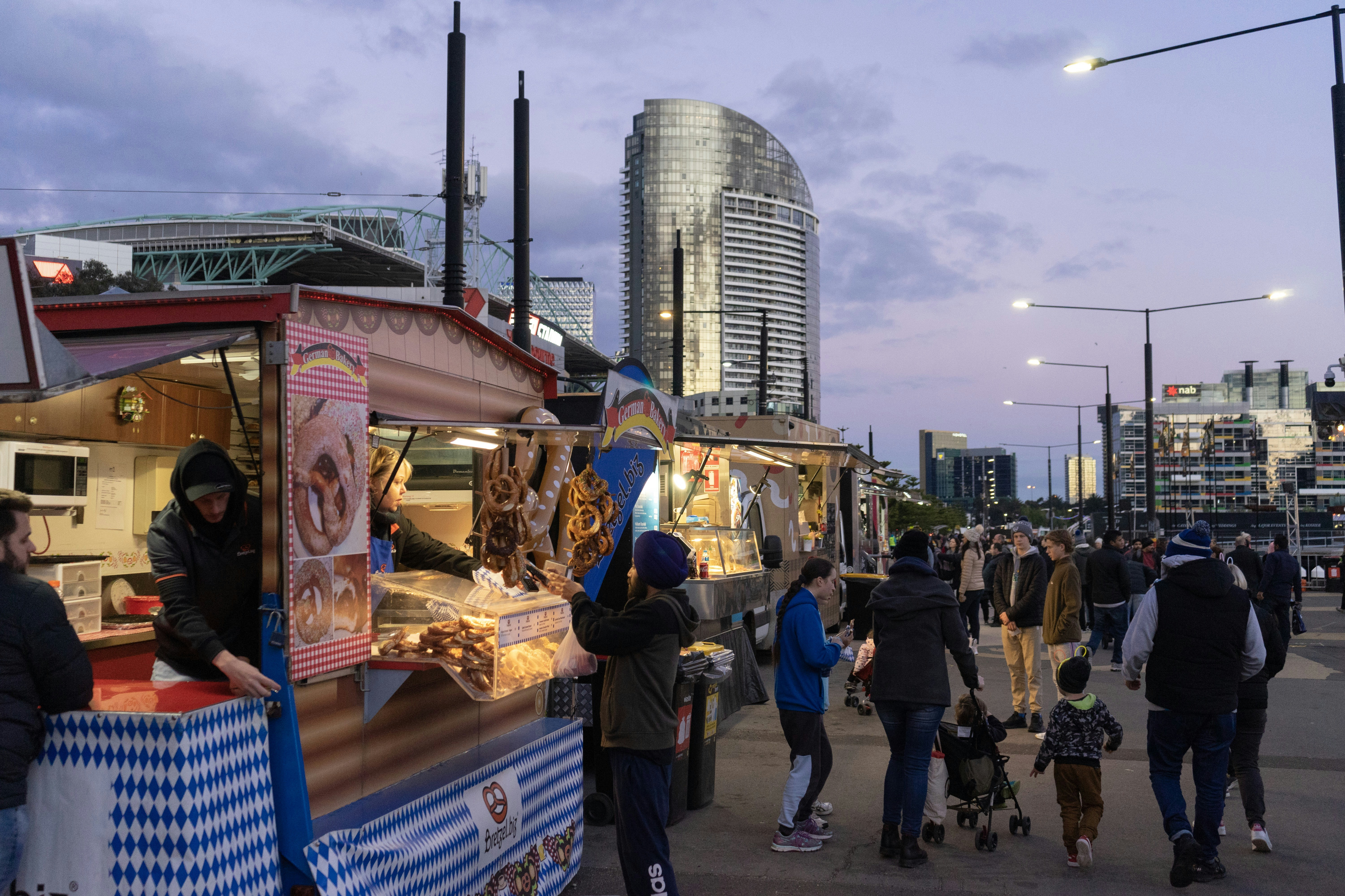 A vibrant food market stall, showcasing Melbourne as a foodie destination.
