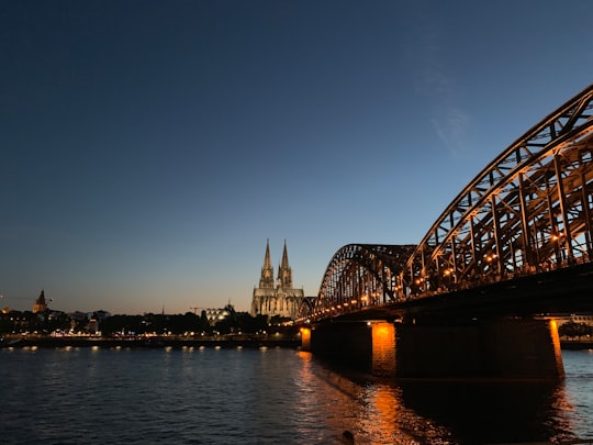 brown bridge in Rheinboulevard Germany