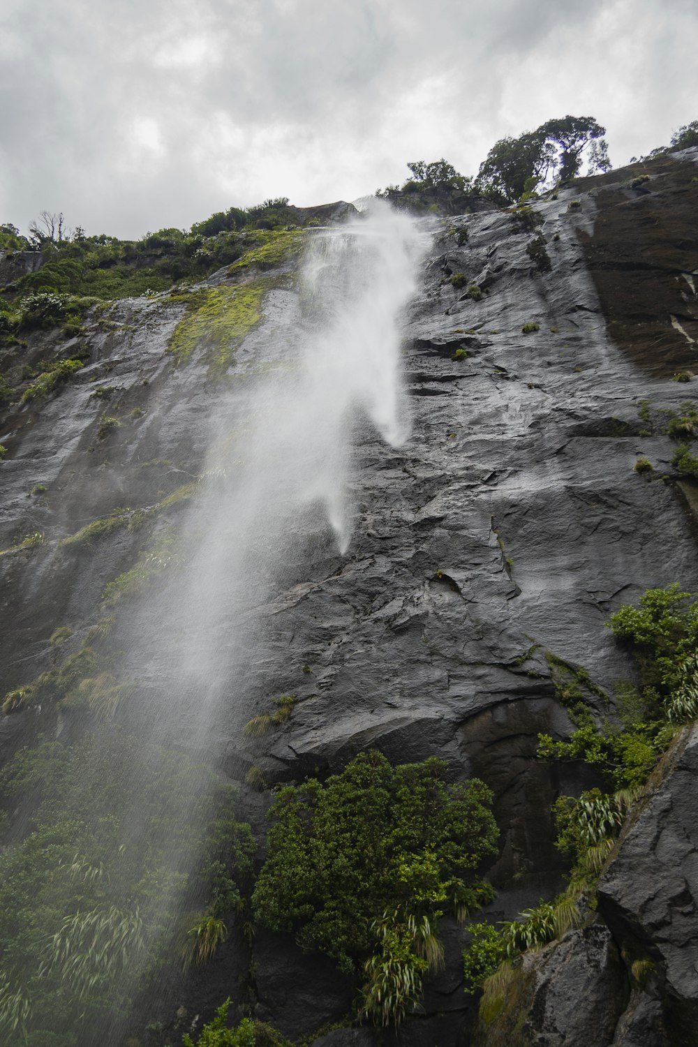 waterfalls under cloudy sky during daytime