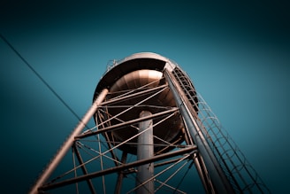 low-angle photography of water tank