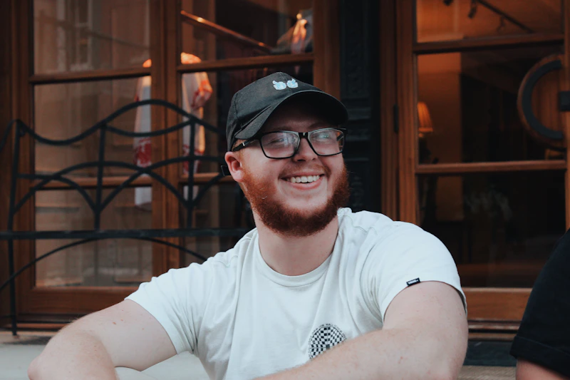 smiling sugar baby in a classic white tee