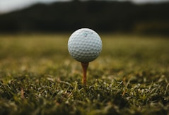 closeup photo of white golf ball
