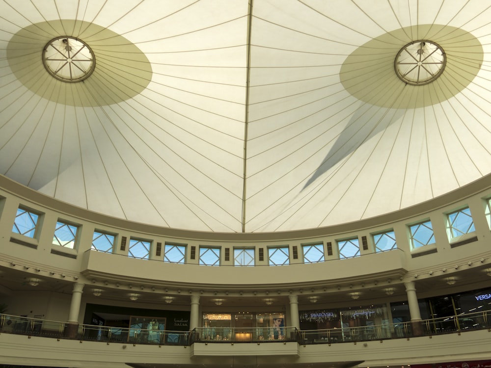 white and brown dome building interior