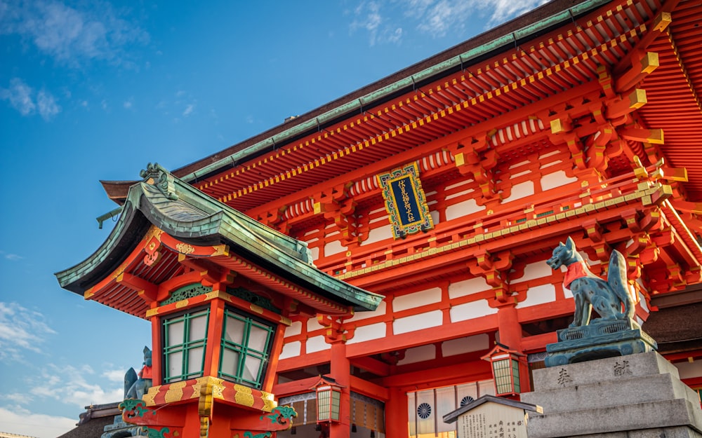 red and white wooden temple