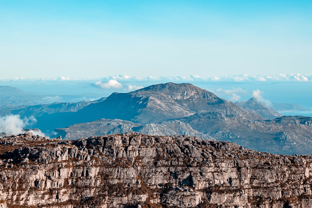 mountain range under clear blue sky